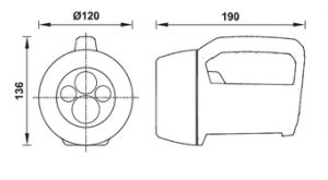 Wolflite XT LED Handlamp ATEX  Product Dimensions